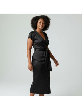 PINUP COUTURE Ava Retro 50s Black Wrap Dress - Large